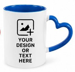 Blue Heart Shape Photo Mug