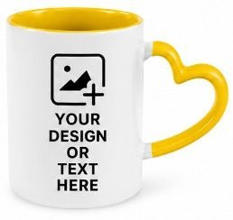 Yellow Heart Shape Photo Mug