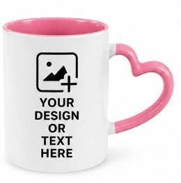 Pink Heart Shape Photo Mug